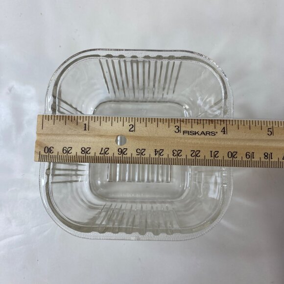 Federal Glass Ribbed Refrigerator Container Dish Lid Embossed Vegetable Motif - Picture 9 of 9